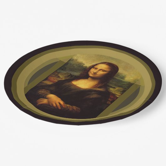 Mona Lisa ... Leonardo da Vinci ~ 1503-1517 Pappteller (Schrägansicht)
