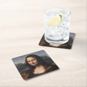 Mona Lisa & Leonardo da Vinci /altes Italien Rechteckiger Pappuntersetzer