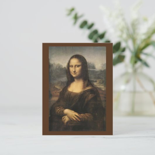 Mona Lisa - Leonardo Da Vinci Feiertagspostkarte (Stehend Vorderseite)