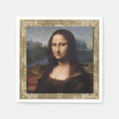 Mona Lisa, Leonardo da Vinci, Gerahmte Leinwand Serviette (Vorderseite)