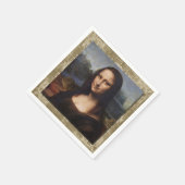 Mona Lisa, Leonardo da Vinci, Gerahmte Leinwand Serviette (Ecke)
