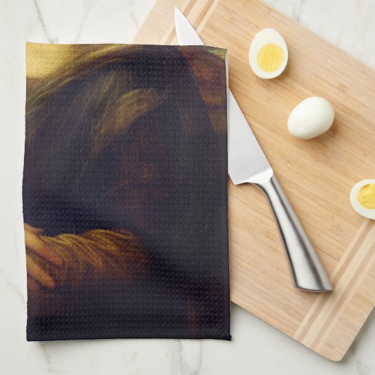 Mona Lisa | Leonardo da Vinci Geschirrtuch (Viertel Falte)