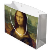 Mona Lisa, Leonardo da Vinci Große Geschenktüte (Rückseite Schrägansicht)