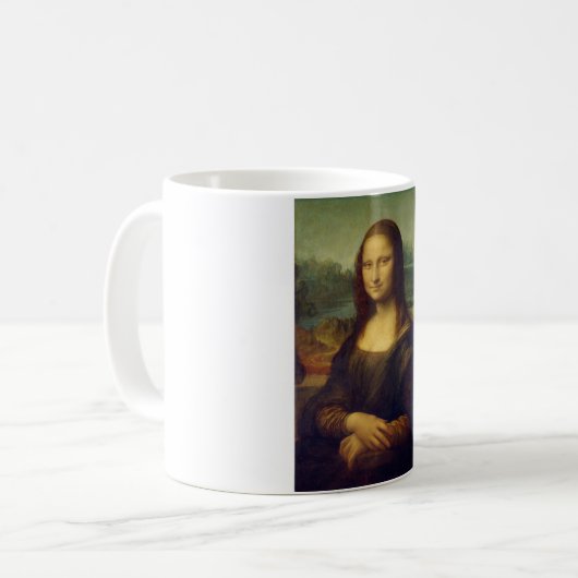 Mona Lisa, Leonardo da Vinci Kaffeetasse (Vorderseite Links)