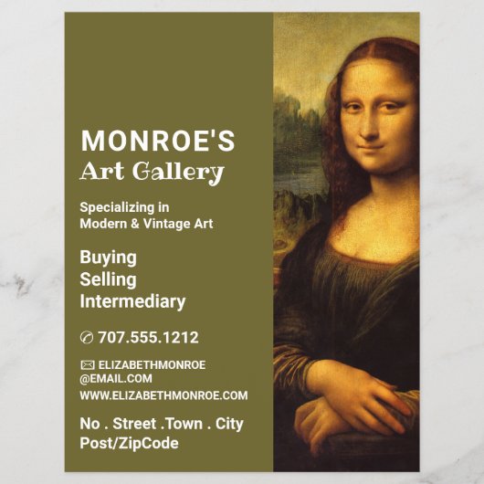 Mona Lisa, Leonardo Da Vinci, Kunsthändler, Galeri Flyer (Vorne)