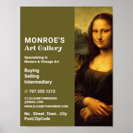 Mona Lisa, Leonardo Da Vinci, Kunsthändler, Galeri Poster (Vorne)