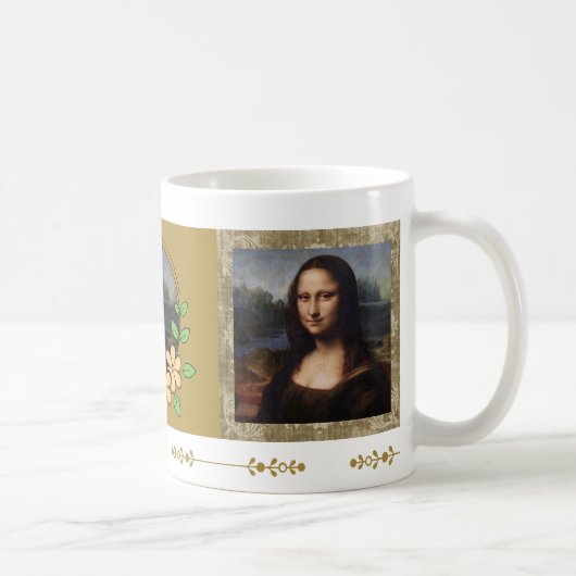 Mona Lisa, Leonardo da Vinci, Leinwand Kaffeetasse (Rechts)