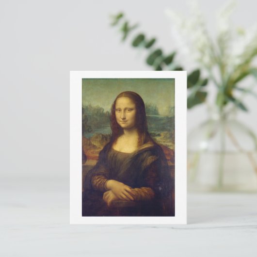 Mona Lisa, Leonardo da Vinci Postkarte (Stehend Vorderseite)