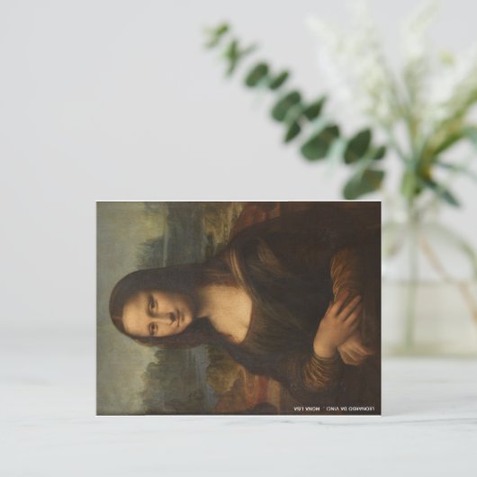 Mona Lisa Leonardo Da Vinci Postkarte (Stehend Vorderseite)