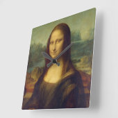 Mona Lisa - Leonardo da Vinci Quadratische Wanduhr (Winkel)