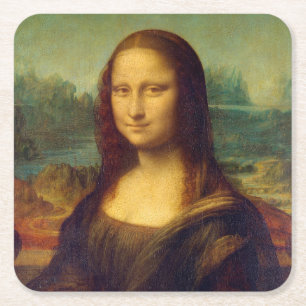 Mona Lisa, Leonardo da Vinci Rechteckiger Pappuntersetzer