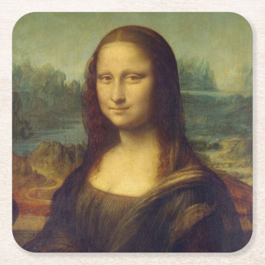 Mona Lisa, Leonardo da Vinci Rechteckiger Pappuntersetzer (Vorderseite)