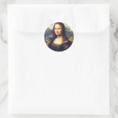 Mona Lisa, Leonardo da Vinci Runder Aufkleber (Tasche)