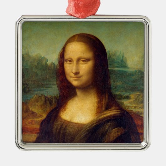 Mona Lisa - Leonardo da Vinci Silbernes Ornament (Vorne)