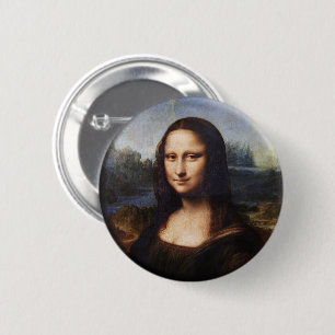 Mona Lisa & Leonardo da Vinci / Vintag Italien Button