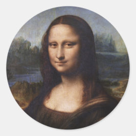 Mona Lisa & Leonardo da Vinci / Vintag Italien Runder Aufkleber