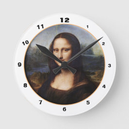 Mona Lisa & Leonardo da Vinci /vintage Italy Runde Wanduhr