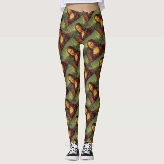 Mona Lisa Lettuce Vegane Kunstparadies Leggings (Vorderseite)