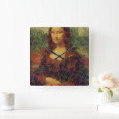 Mona Lisa Lettuce Vegane Kunstparadies Quadratische Wanduhr (Zuhause)