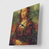 Mona Lisa Lettuce Vegane Kunstparadies Quadratische Wanduhr (Winkel)