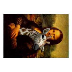 Mona Lisa Liebe-Giraffen Poster