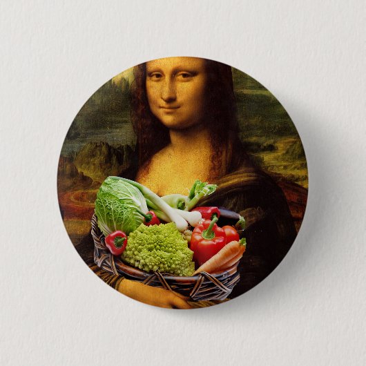 Mona Lisa Lieben Gemüse Button (Vorderseite)