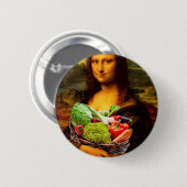 Mona Lisa Lieben Gemüse Button (Vorne & Hinten)