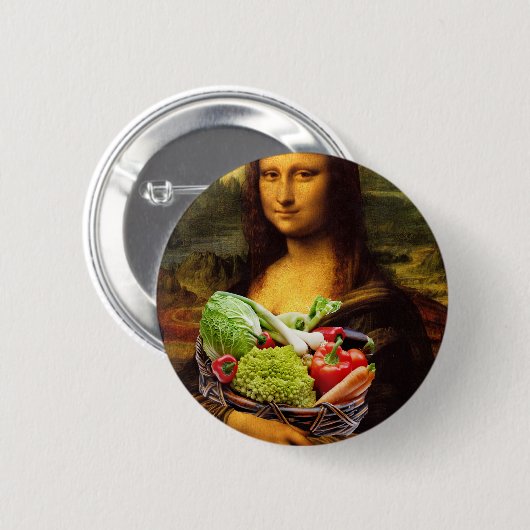 Mona Lisa Lieben Gemüse Button (Vorne & Hinten)