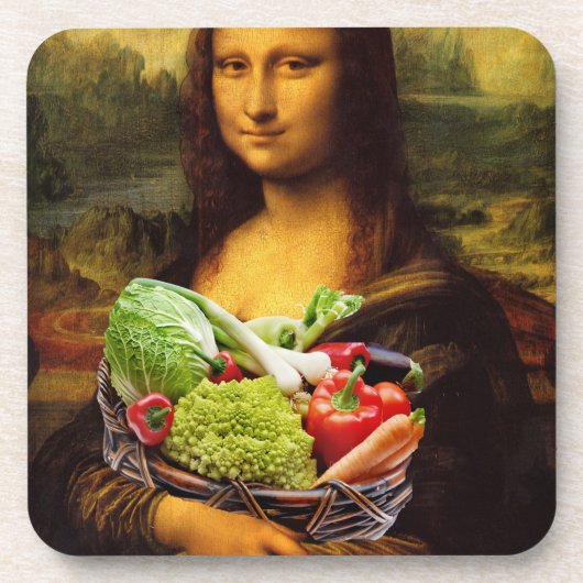 Mona Lisa Lieben Gemüse Untersetzer (Vorderseite)