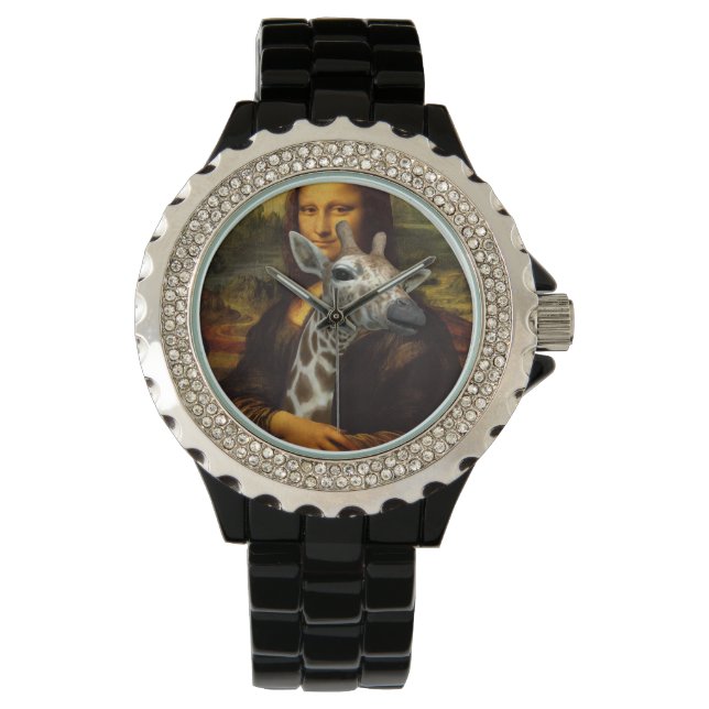 Mona Lisa Lieben Giraffes Armbanduhr (Vorderseite)