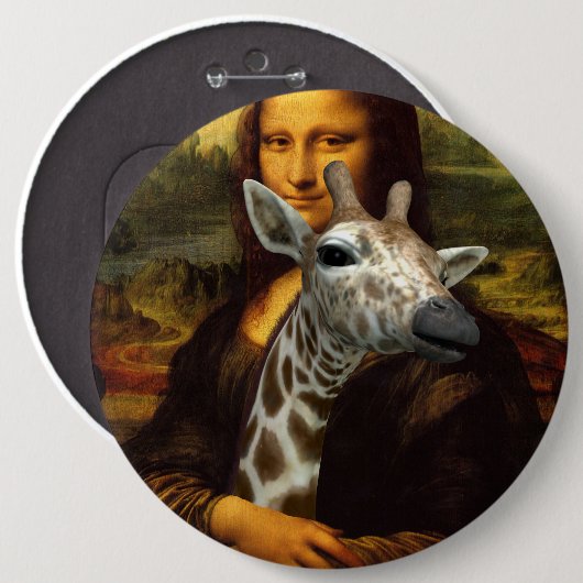 Mona Lisa Lieben Giraffes Button (Vorne & Hinten)