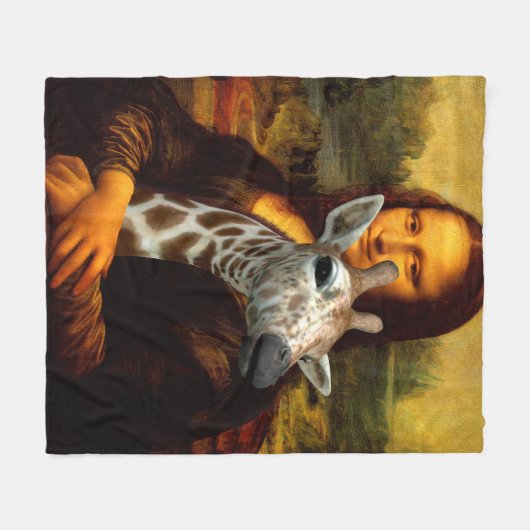 Mona Lisa Lieben Giraffes Fleecedecke (Vorderseite (Horizontal))
