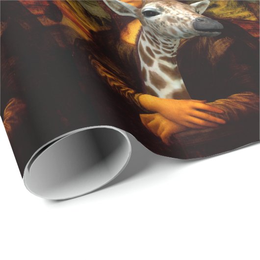 Mona Lisa Lieben Giraffes Geschenkpapier (Rolleneckpunkt)