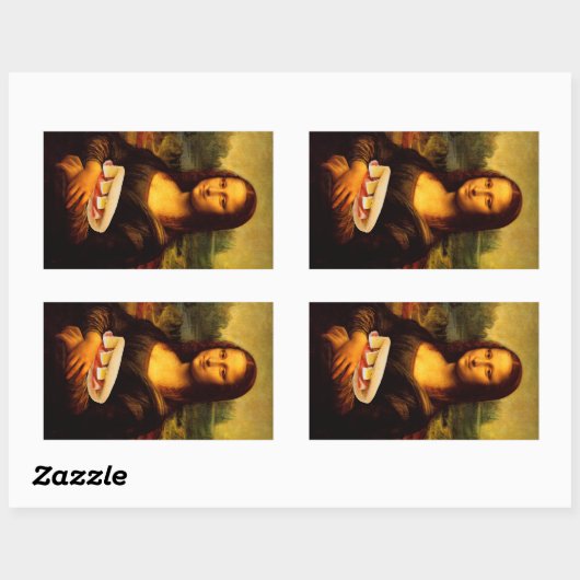 Mona Lisa Lieben Paninis Rechteckiger Aufkleber (Blatt)