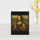 Mona Lisa Lifting Weights Strong Art gewinnt Bodyb Karte (Gelbe Blume)