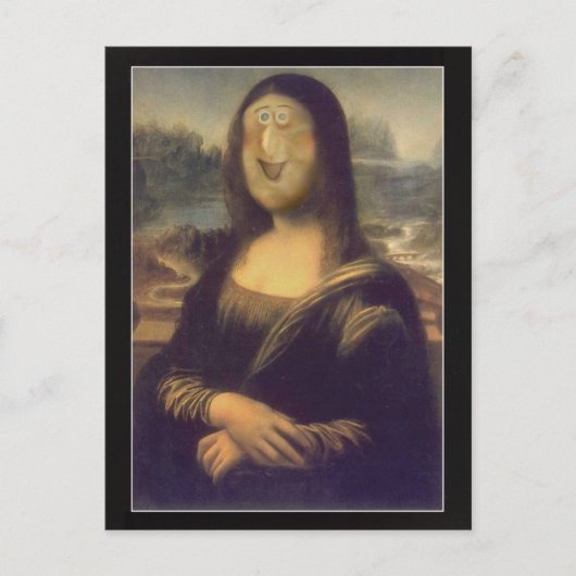 Mona Lisa Lustiges Gesicht Postkarte (Vorderseite)
