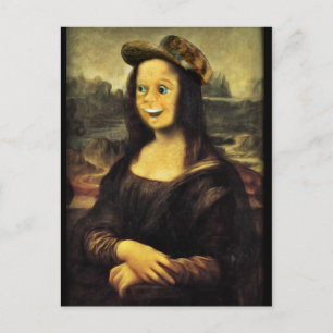 Mona Lisa, mach ein glückliches Gesicht Postkarte