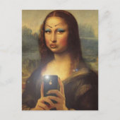 Mona Lisa macht ein lustiges Gesicht mit Make-up Postkarte (Vorderseite)