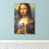 Mona Lisa macht mit Make-up Da Vinci ein lustiges Leinwanddruck (Insitu (Holzboden))