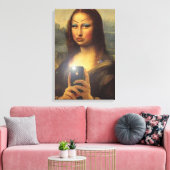 Mona Lisa macht mit Make-up Da Vinci ein lustiges Leinwanddruck (Insitu (Wohnzimmer))