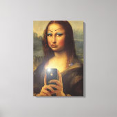 Mona Lisa macht mit Make-up Da Vinci ein lustiges Leinwanddruck (Vorderseite)