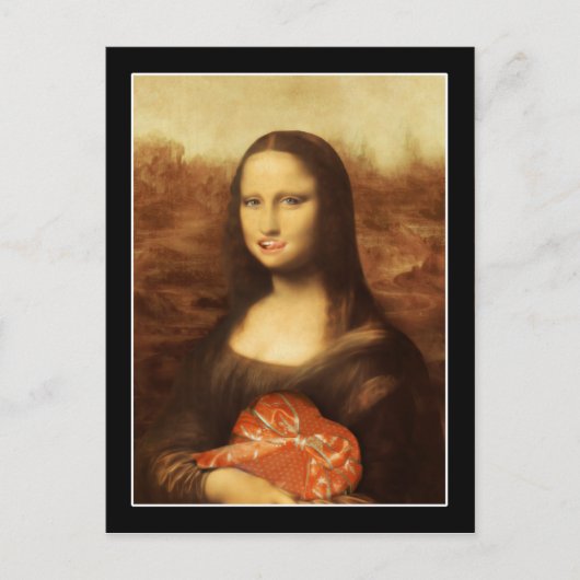 Mona Lisa mag Valentine's Candy Feiertagspostkarte (Vorderseite)