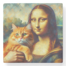 Mona Lisa malt La Gioconda mit Katze