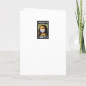 Mona Lisa Mask Social Distance Happy Birthday Card Dankeskarte (Rückseite)