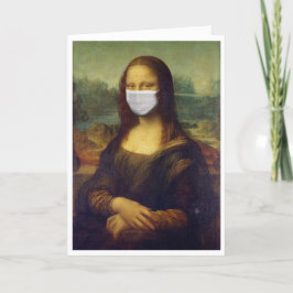 Mona Lisa Mask Social Distance Happy Birthday Card Dankeskarte