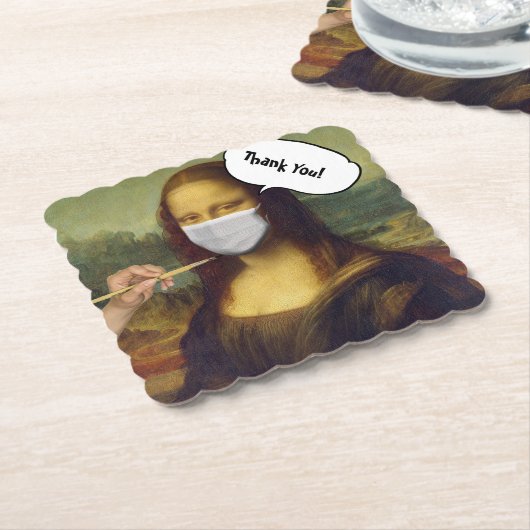 Mona Lisa masked Untersetzer (angewinkelt)