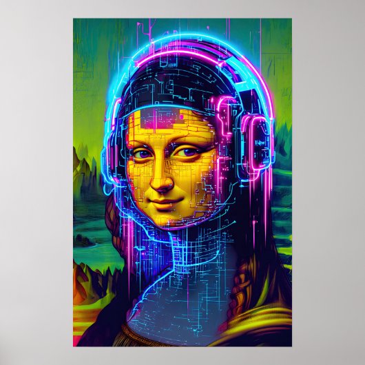 Mona Lisa Meme Pop Art  Poster (Vorne)