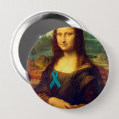 Mona Lisa mit Aquamarinem Band Button (Vorne & Hinten)