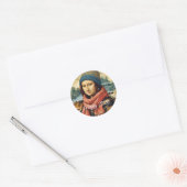 Mona Lisa mit Beanie - Frohes 2026 Runder Aufkleber (Umschlag)