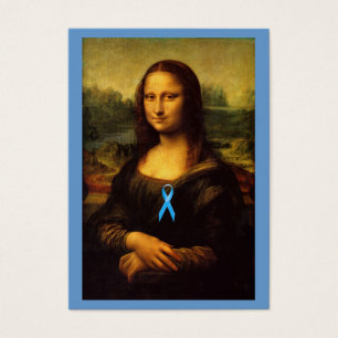 Mona Lisa mit blauer Schleibe